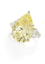 6 Carat Pear Statement | Fancy Yellow | 14K White Gold | Sunlit Royal Radiance - Image 2