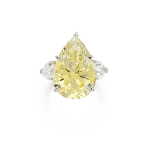 6 Carat Pear Statement | Fancy Yellow | 14K White Gold | Sunlit Royal Radiance