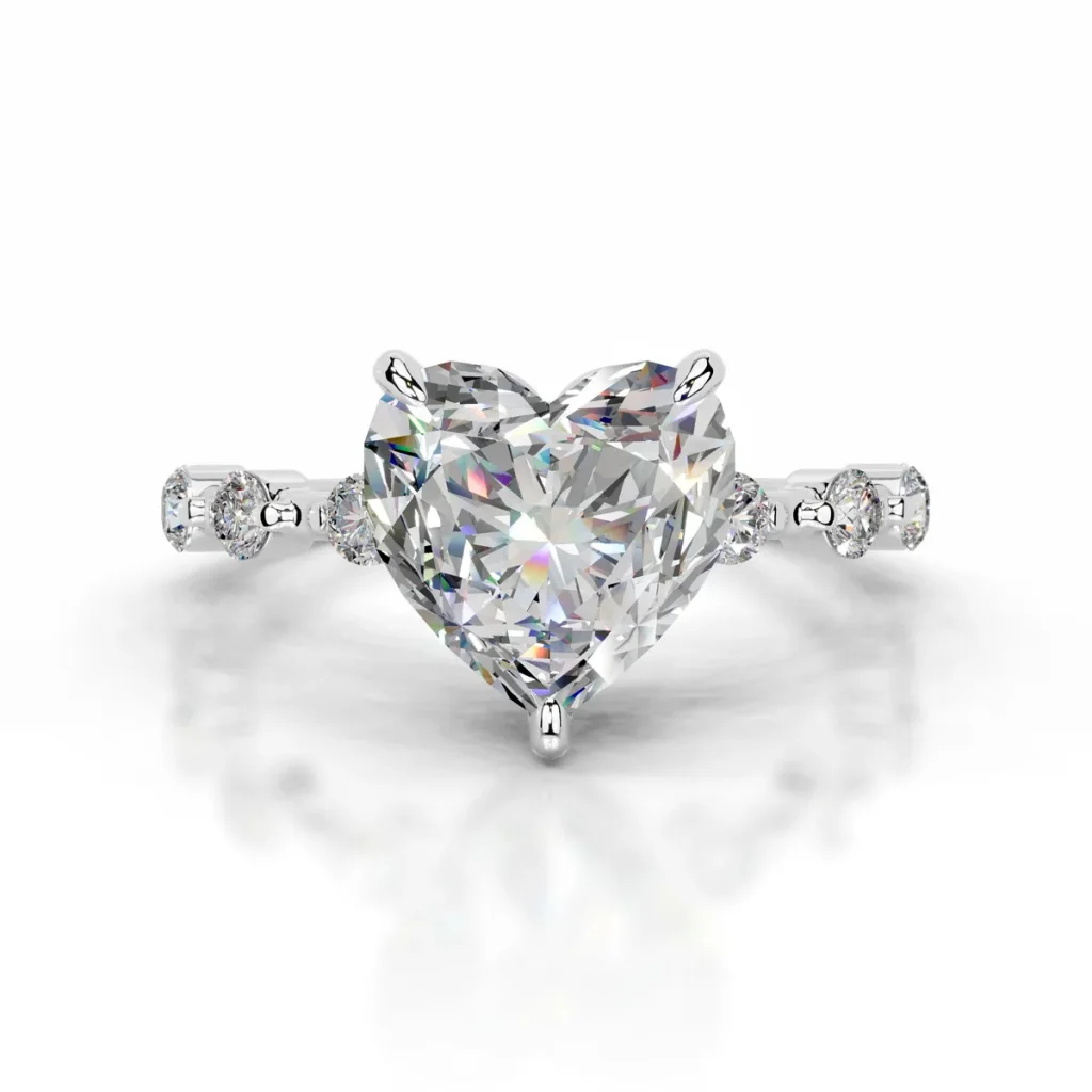 6 Carat Heart Shape Statement | Type IIa | Brilliant White / D color | VS | 14K White Gold