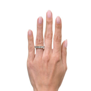 6 Carat Emerald Band | 18K White Gold | Heirloom-Worthy Glow | Heirloom