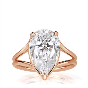 3 Carat Pear Diamond Ring | Brilliant White | 14K White Gold | Modern Nobility | Signature