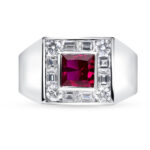 1.5 Carat Princess Statement | Ruby Red | 14K White Gold | Elegant Sparkle | Collector-Grade