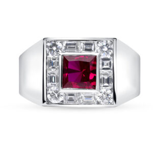 1.5 Carat Princess Statement | Ruby Red | 14K White Gold | Elegant Sparkle | Collector-Grade