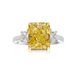 3.02 Carat Round Brilliant Statement | Fancy Yellow | 14K White Gold | Sunlit Royal Radiance - Image 2