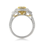 4 Carat Radiant Diamond Ring | Fancy Yellow | 14K White Gold | Sunlit Royal Radiance - Image 3