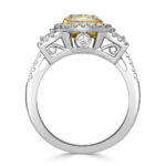 4 Carat Radiant Diamond Ring | Fancy Yellow | 14K White Gold | Sunlit Royal Radiance - Image 6