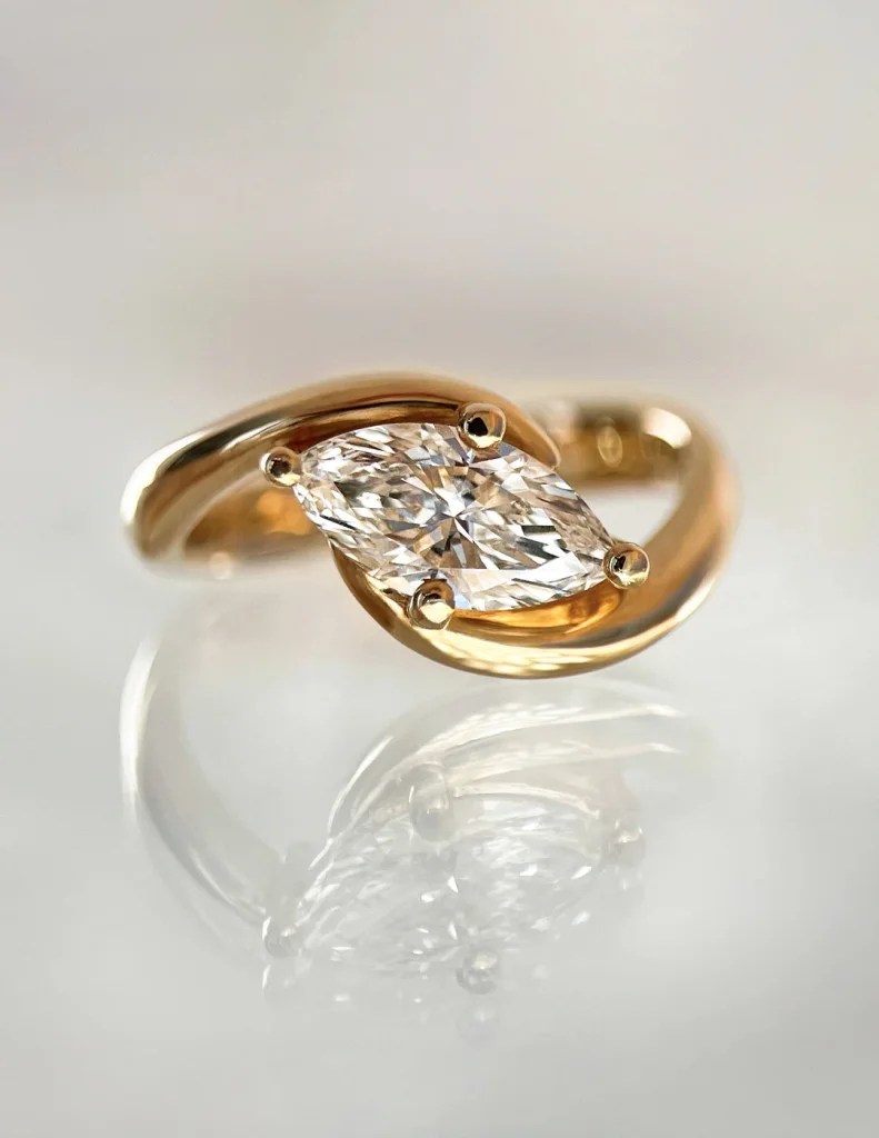 1 Carat Marquise Statement | Brilliant White | 14K White Gold | Graceful Brilliance