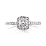 1 Carat Cushion Diamond Ring | Brilliant White | 14K White Gold | Refined Light | Heirloom