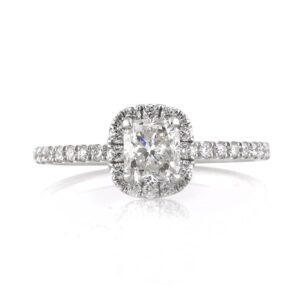 1 Carat Cushion Diamond Ring | Brilliant White | 14K White Gold | Refined Light | Heirloom