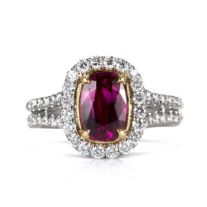 2.91 Carat Cushion Statement | Ruby Red | 14K White Gold | Effortless Elegance