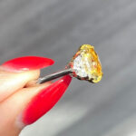 3.5 Carat Oval Diamond Ring | Fancy Yellow | 14K White Gold | Sunlit Royal Radiance - Image 3