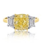 3 Carat Cushion Diamond Ring | Fancy Yellow | 14K White Gold | Rare Fancy-Color Splendour - Image 4