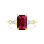 7 Carat Round Brilliant Diamond Ring | Ruby Red | 18K Yellow Gold | Radiant Elegance - Image 2