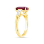 7 Carat Round Brilliant Diamond Ring | Ruby Red | 18K Yellow Gold | Radiant Elegance - Image 3