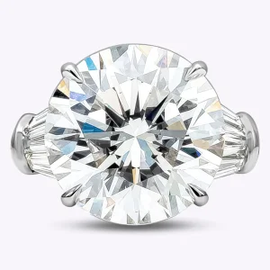 12.03 Carat Round Brilliant Diamond Ring | Brilliant White | 18K Gold