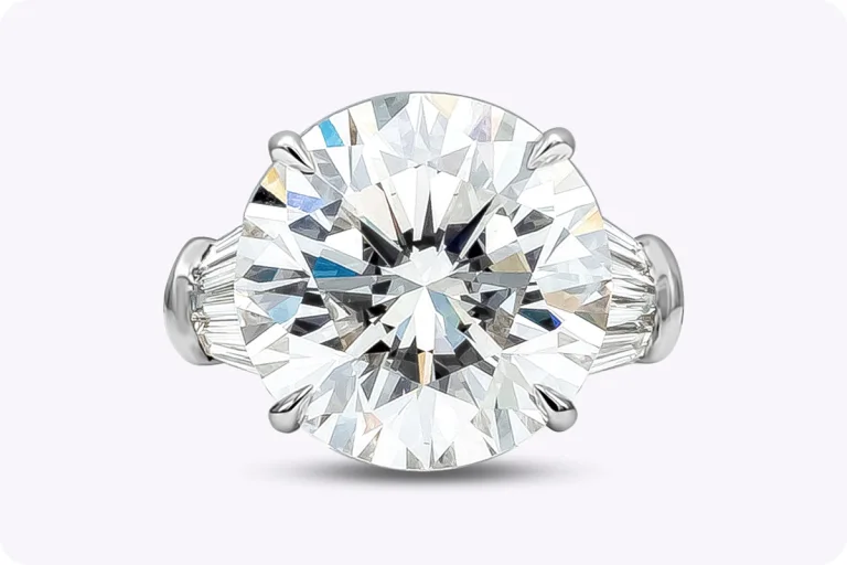 12.03 Carat Round Brilliant Diamond Ring | Brilliant White | 18K Gold
