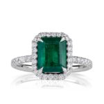 2.64 Carat Emerald Diamond Ring | 14K White Gold | Modern Nobility