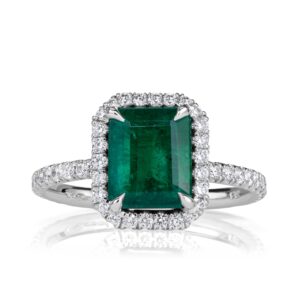 2.64 Carat Emerald Diamond Ring | 14K White Gold | Modern Nobility