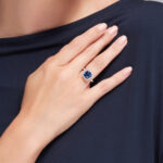 3 Carat Cushion Halo Diamond Ring | Royal Blue Sapphire | 18K Gold | Everyday Royalty - Image 7