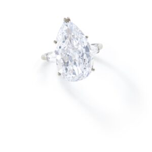 7.5 Carat Pear Statement | Brilliant White / F color | VVS | 14K White Gold