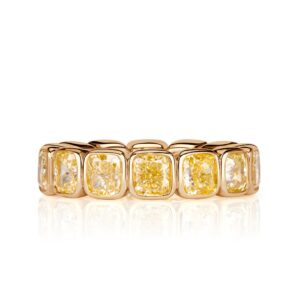7.56 Carat Cushion Band | Fancy Yellow | 18K Yellow Gold | Colour-Collector’s Treasure