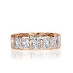 7.78 Carat Radiant Band | Brilliant White | 14K Rose Gold | Radiant Elegance