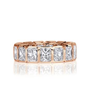 7.78 Carat Radiant Band | Brilliant White | 14K Rose Gold | Radiant Elegance