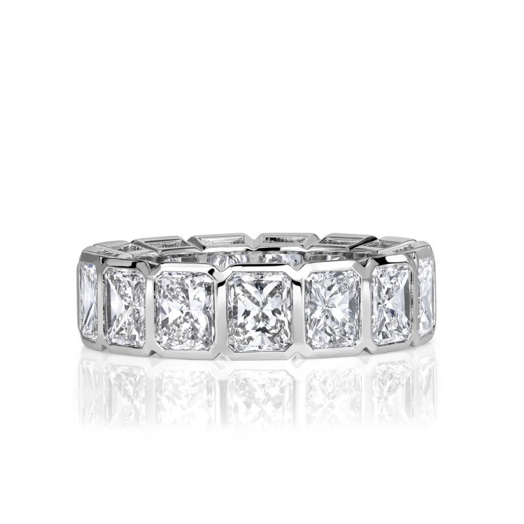 7.78 Carat Radiant Band | Brilliant White | 14K White Gold | Radiant Elegance | Heirloom