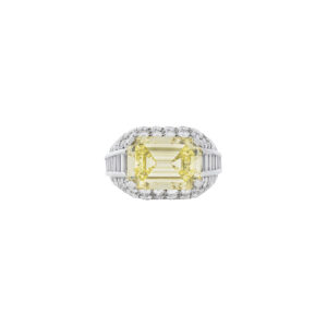 7 Carat Emerald-cut Statement | Fancy Yellow | 14K White Gold | A Crown-Worthy Fancy Rarity