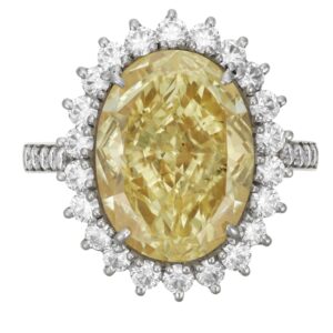 7 Carat Oval Statement | Fancy Yellow | 14K White Gold | Sunlit Royal Radiance