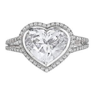7 Carat Heart Shape Statement | Brilliant White / F color | SI | 14K White Gold