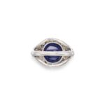 7 Carat Round Brilliant Statement | Royal Blue Sapphire | 14K White Gold | Refined Grandeur - Image 2