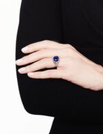 7 Carat Round Brilliant Statement | Royal Blue Sapphire | 14K White Gold | Refined Grandeur - Image 5