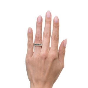 7 Carat Emerald Band | 18K White Gold | Heirloom-Worthy Glow