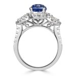 2.5 Carat Round Brilliant Diamond Ring | Royal Blue Sapphire | 14K White Gold | Quiet Power - Image 4