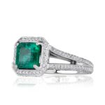 3.11 Carat Emerald Diamond Ring | 14K White Gold | Effortless Elegance - Image 2