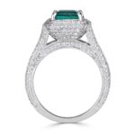 3.11 Carat Emerald Diamond Ring | 14K White Gold | Effortless Elegance - Image 3