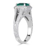 3.11 Carat Emerald Diamond Ring | 14K White Gold | Effortless Elegance - Image 4