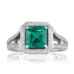 3.11 Carat Emerald Diamond Ring | 14K White Gold | Effortless Elegance