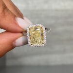 5 Carat Radiant Halo Diamond Ring | Fancy Yellow | 14K White Gold - Image 2
