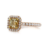 1.6 Carat Round Brilliant Diamond Ring | Fancy Yellow | 14K White Gold - Image 2