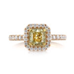 1.6 Carat Round Brilliant Diamond Ring | Fancy Yellow | 14K White Gold