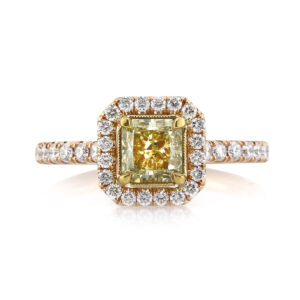 1.6 Carat Round Brilliant Diamond Ring | Fancy Yellow | 14K White Gold