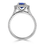 1.8 Carat Cushion Diamond Ring | Royal Blue Sapphire | 14K White Gold | Refined Light - Image 3