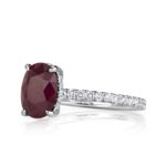 2.44 Carat Oval Diamond Ring | Ruby Red | 14K White Gold | A Classic Statement | Heirloom - Image 2