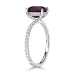 2.44 Carat Oval Diamond Ring | Ruby Red | 14K White Gold | A Classic Statement | Heirloom - Image 3