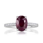 2.44 Carat Oval Diamond Ring | Ruby Red | 14K White Gold | A Classic Statement | Heirloom