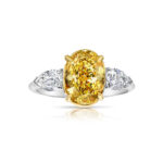3.03 Carat Round Brilliant Statement | Fancy Yellow | 14K White Gold - Image 2