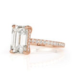 3.5 Carat Emerald Diamond Ring | 14K White Gold | Effortless Elegance - Image 2