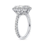 3 Carat Emerald Halo Diamond Ring | 18K Gold | Effortless Elegance - Image 3
